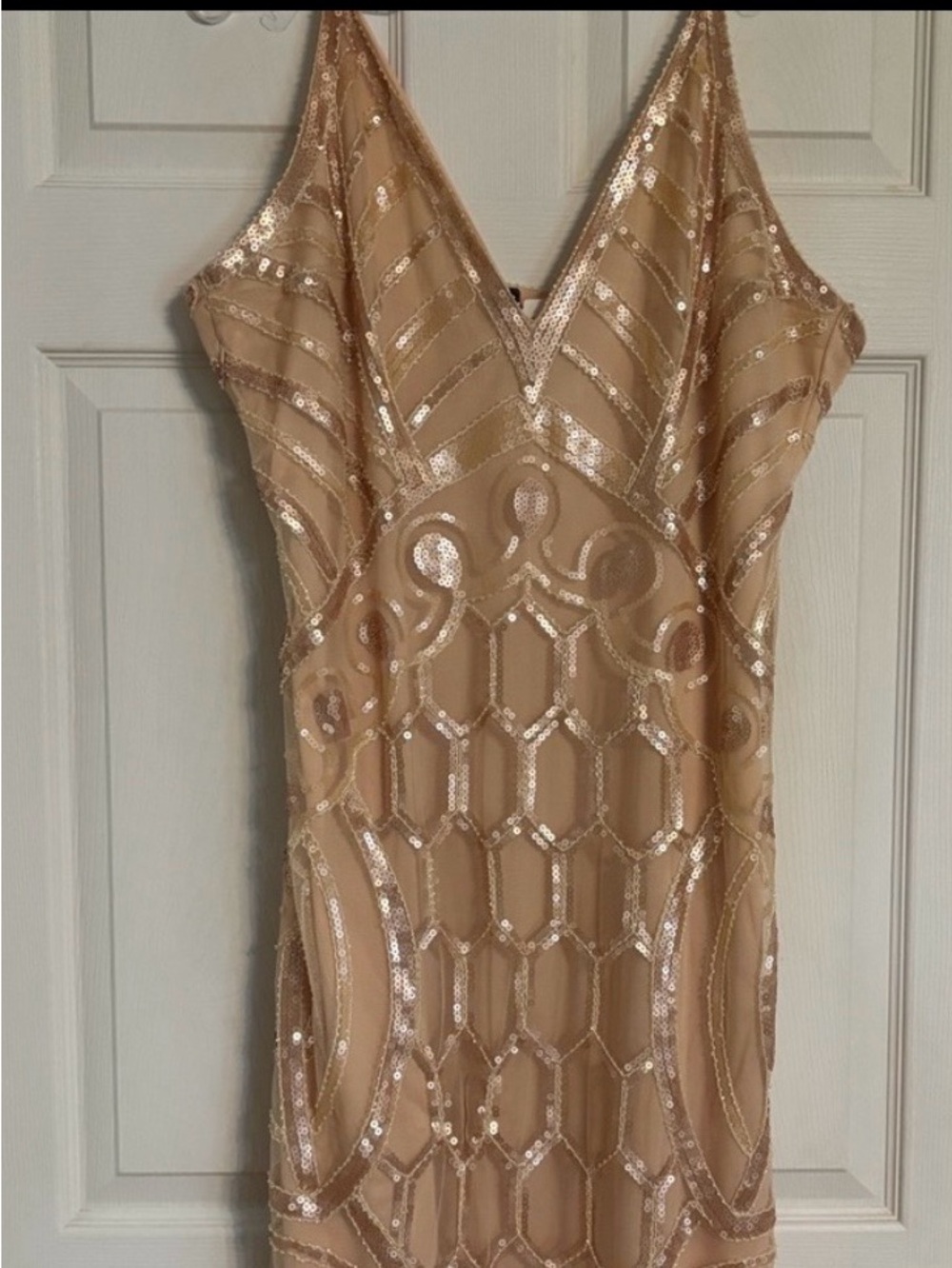 MetMe! Champagne Sequin Dress